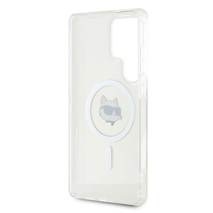 Husa MagSafe pentru Samsung Galaxy S25 Ultra S938, Karl Lagerfeld, IML Choupette's Head, Alba