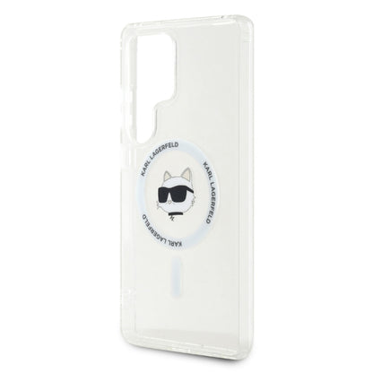 Husa MagSafe pentru Samsung Galaxy S25 Ultra S938, Karl Lagerfeld, IML Choupette's Head, Alba
