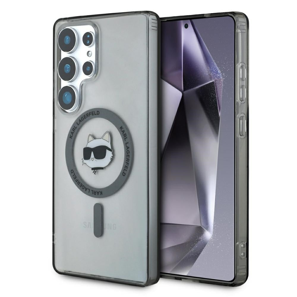 Husa MagSafe pentru Samsung Galaxy S25 Ultra S938, Karl Lagerfeld, IML Choupette's Head, Neagra