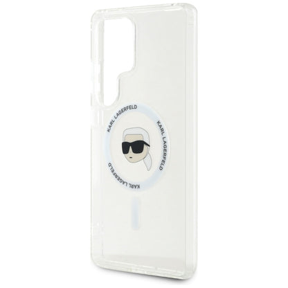 Husa MagSafe pentru Samsung Galaxy S25 Ultra S938, Karl Lagerfeld, IML Karl's Head, Alba