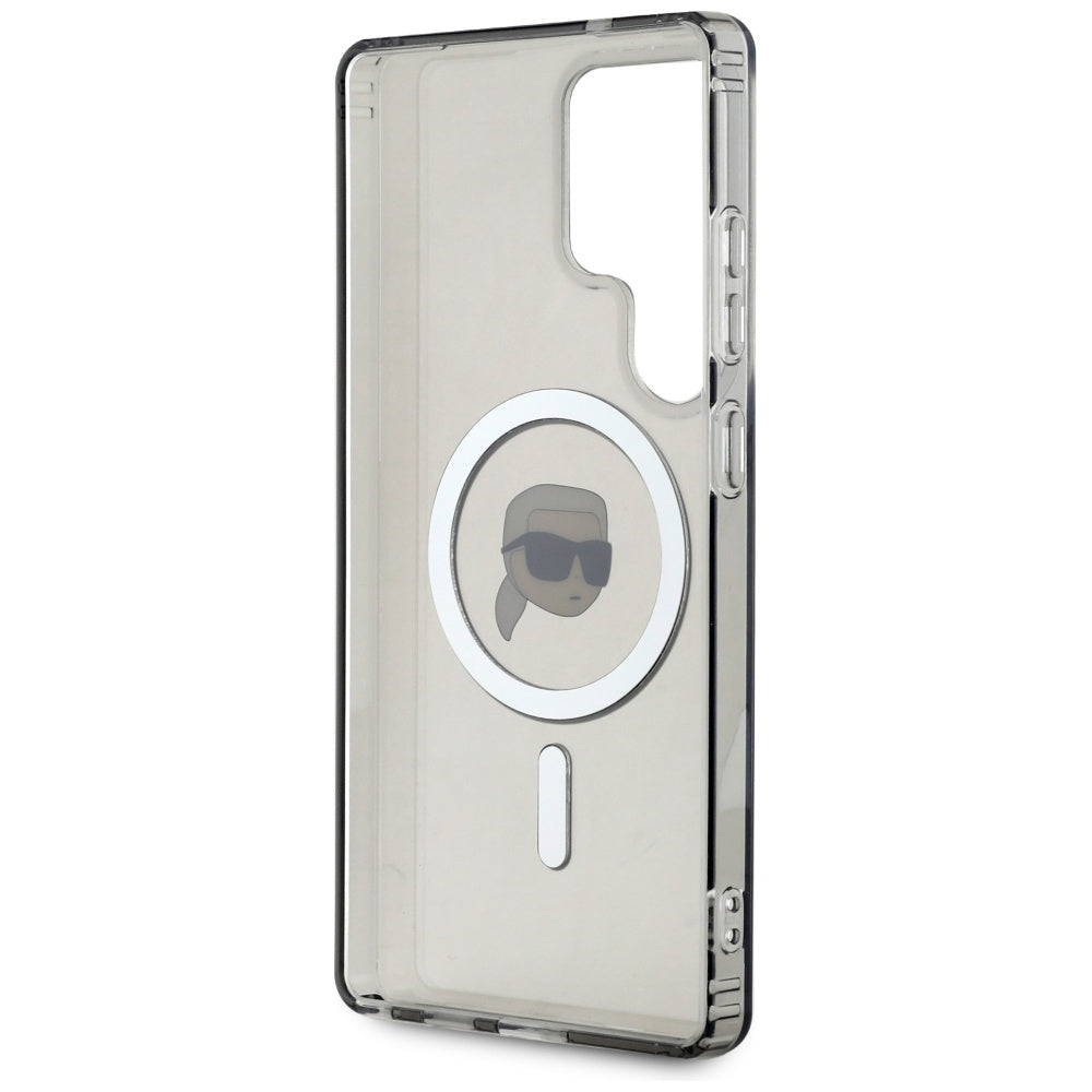 Husa MagSafe pentru Samsung Galaxy S25 Ultra S938, Karl Lagerfeld, IML Karl's Head, Neagra