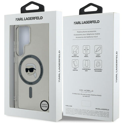 Husa MagSafe pentru Samsung Galaxy S25 Ultra S938, Karl Lagerfeld, IML Karl's Head, Neagra