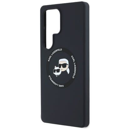 Husa MagSafe pentru Samsung Galaxy S25 Ultra S938, Karl Lagerfeld, Silicone Double Heads, Neagra