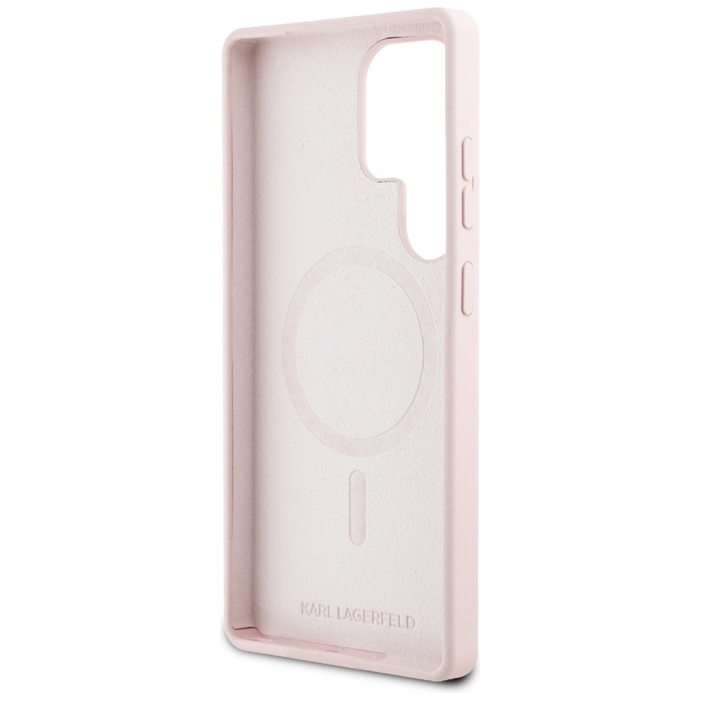 Husa MagSafe pentru Samsung Galaxy S25 Ultra S938, Karl Lagerfeld, Silicone Graffiti, Roz