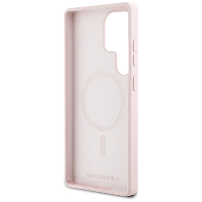 Husa MagSafe pentru Samsung Galaxy S25 Ultra S938, Karl Lagerfeld, Silicone Graffiti, Roz