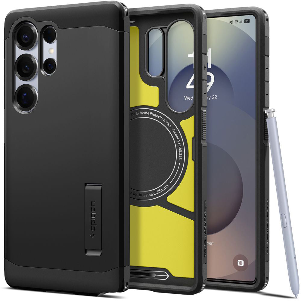 Husa MagSafe pentru Samsung Galaxy S25 Ultra S938, Spigen, Tough Armor, Neagra