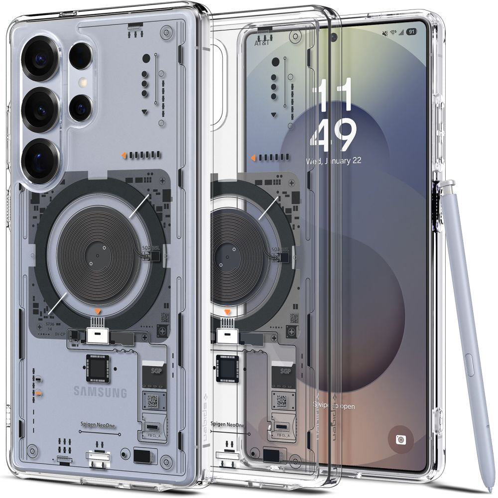 Husa MagSafe pentru Samsung Galaxy S25 Ultra S938, Spigen, Ultra Hybrid Neo One, Transparenta