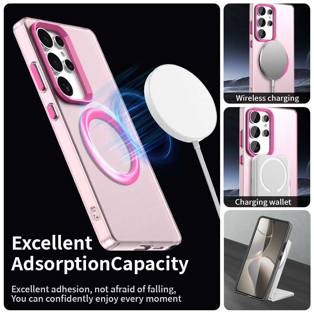 Husa MagSafe pentru Samsung Galaxy S25 Ultra S938, Techsuit, CandyCase, Roz