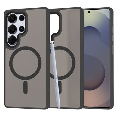 Husa MagSafe pentru Samsung Galaxy S25 Ultra S938, Techsuit, HaloFrost, Neagra