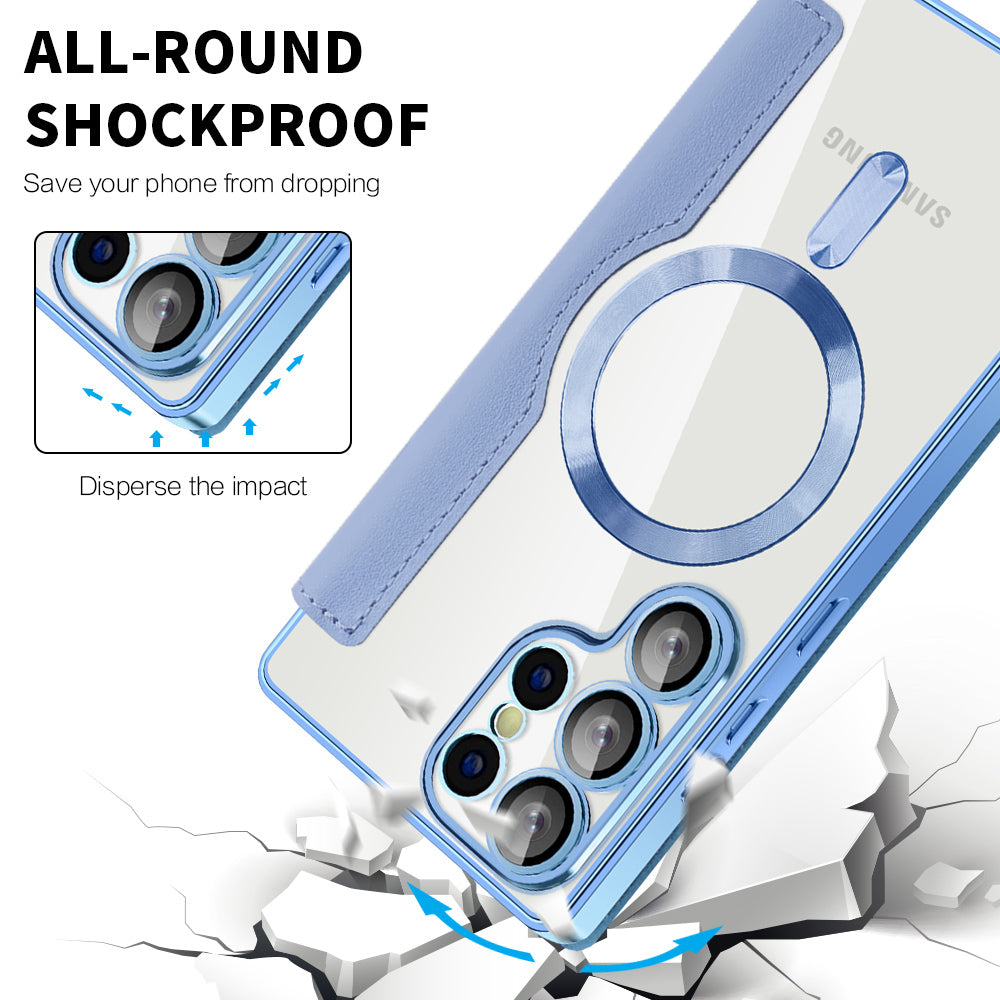 Husa MagSafe pentru Samsung Galaxy S25 Ultra S938, Techsuit, SmartMag Book, Bleu