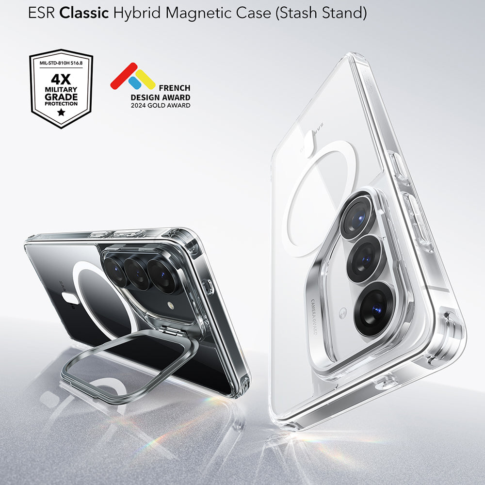 Husa MagSafe pentru Samsung Galaxy S26 S942, ESR, Classic Hybrid Kickstand, Transparenta