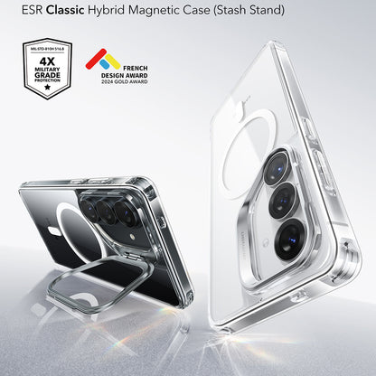 Husa MagSafe pentru Samsung Galaxy S26 S942, ESR, Classic Hybrid Kickstand, Transparenta