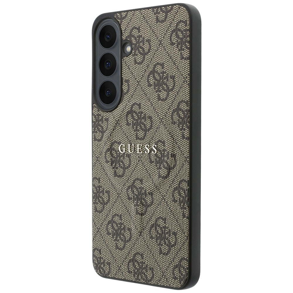 Husa MagSafe pentru Samsung Galaxy S26 FE S741, Guess, 4G Embossed Ring Classic Logo, Maro