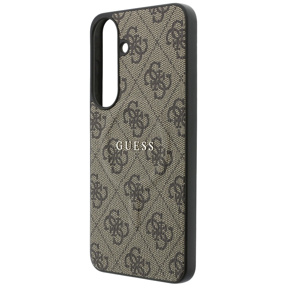 Husa MagSafe pentru Samsung Galaxy S26 FE S741, Guess, 4G Embossed Ring Classic Logo, Maro