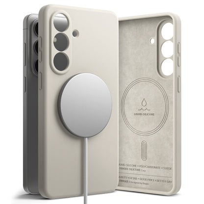 Husa MagSafe pentru Samsung Galaxy S26 Plus, Ringke, Silicone, Crem