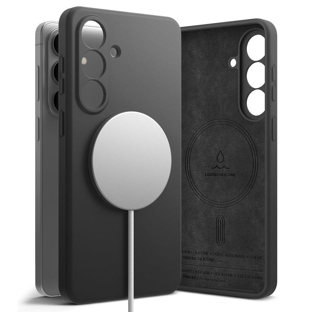 Husa MagSafe pentru Samsung Galaxy S26 Plus, Ringke, Silicone, Neagra