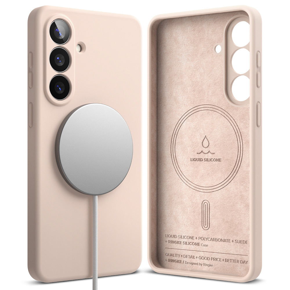 Husa MagSafe pentru Samsung Galaxy S26 Plus, Ringke, Silicone, Roz