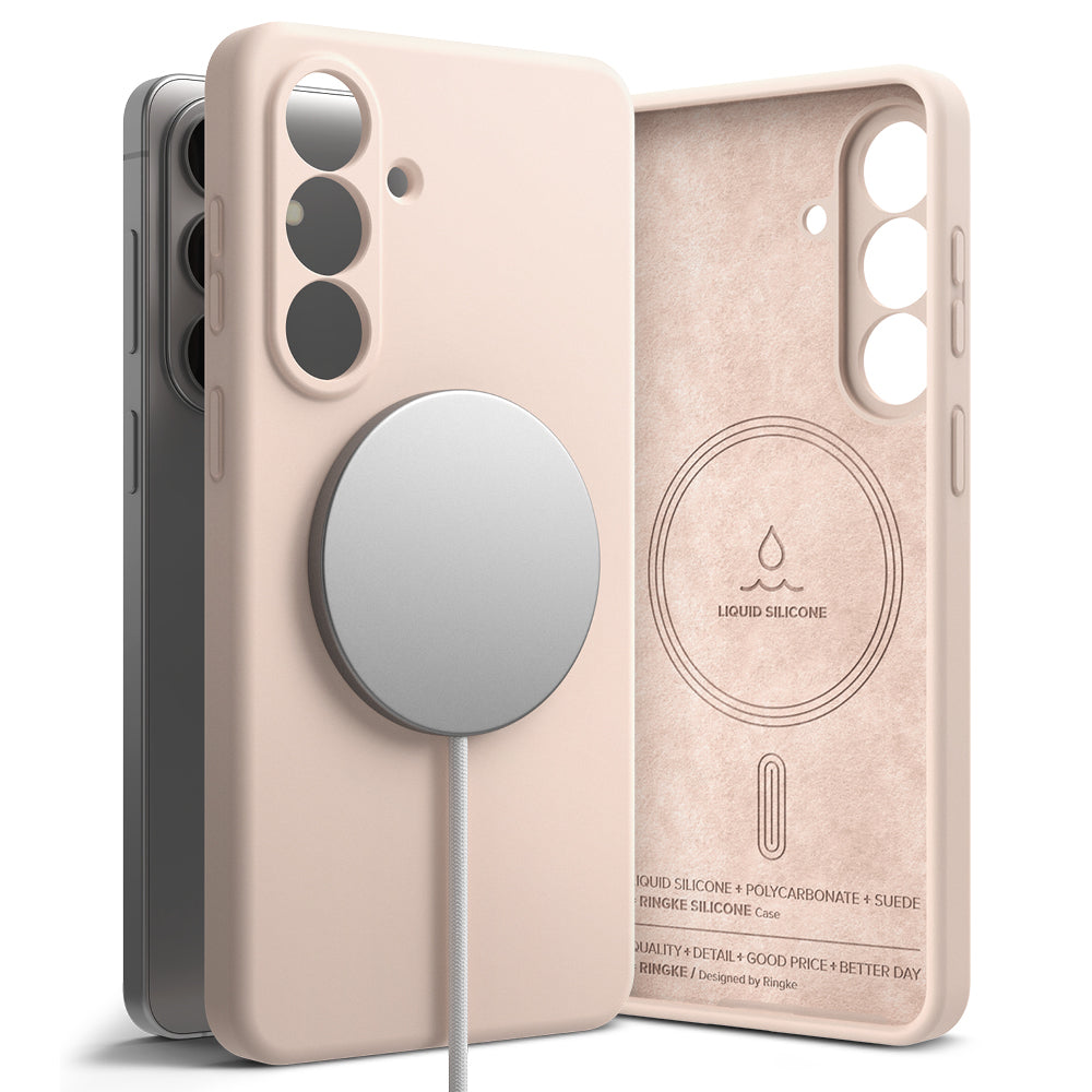 Husa MagSafe pentru Samsung Galaxy S26 Plus, Ringke, Silicone, Roz