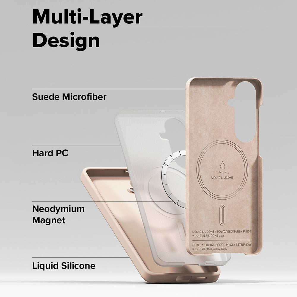 Husa MagSafe pentru Samsung Galaxy S26 Plus, Ringke, Silicone, Roz