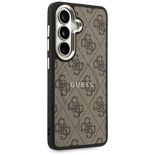 Husa MagSafe pentru Samsung Galaxy S26 Plus S947, Guess, 4G Embossed Ring, Maro