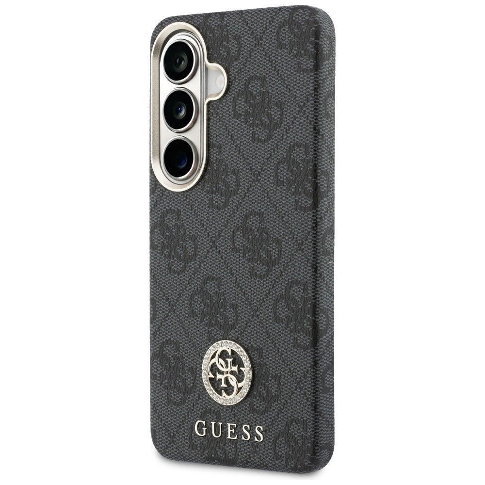 Husa MagSafe pentru Samsung Galaxy S26 Plus S947, Guess, 4G Rhinestone Round Logo, Neagra