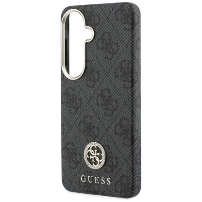 Husa MagSafe pentru Samsung Galaxy S26 Plus S947, Guess, 4G Rhinestone Round Logo, Neagra