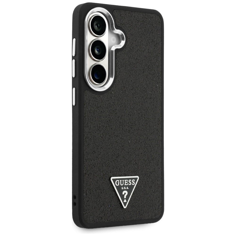 Husa MagSafe pentru Samsung Galaxy S26 Plus S947, Guess, Fixed Glitter Triangle Logo, Neagra