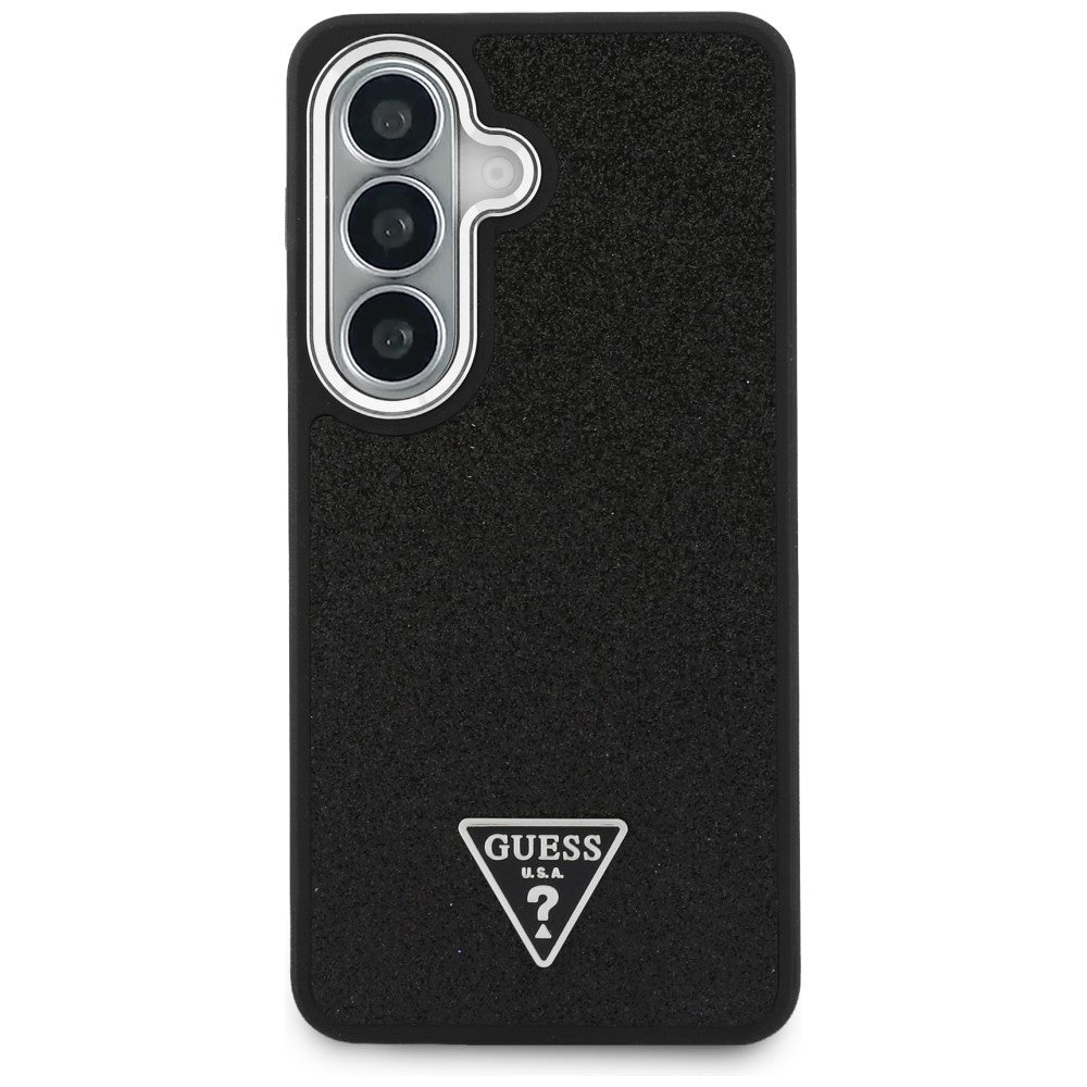 Husa MagSafe pentru Samsung Galaxy S26 Plus S947, Guess, Fixed Glitter Triangle Logo, Neagra