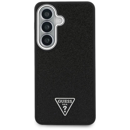 Husa MagSafe pentru Samsung Galaxy S26 Plus S947, Guess, Fixed Glitter Triangle Logo, Neagra