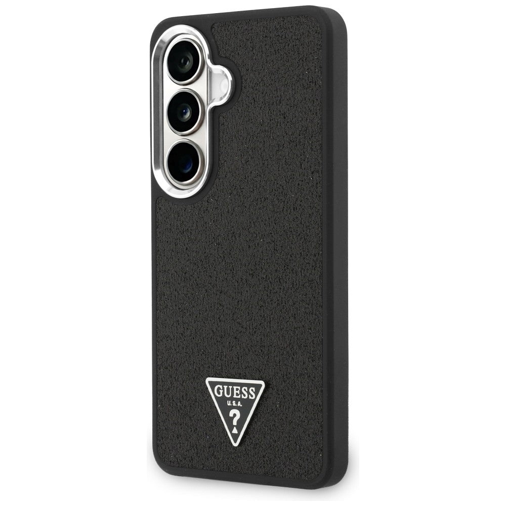 Husa MagSafe pentru Samsung Galaxy S26 Plus S947, Guess, Fixed Glitter Triangle Logo, Neagra
