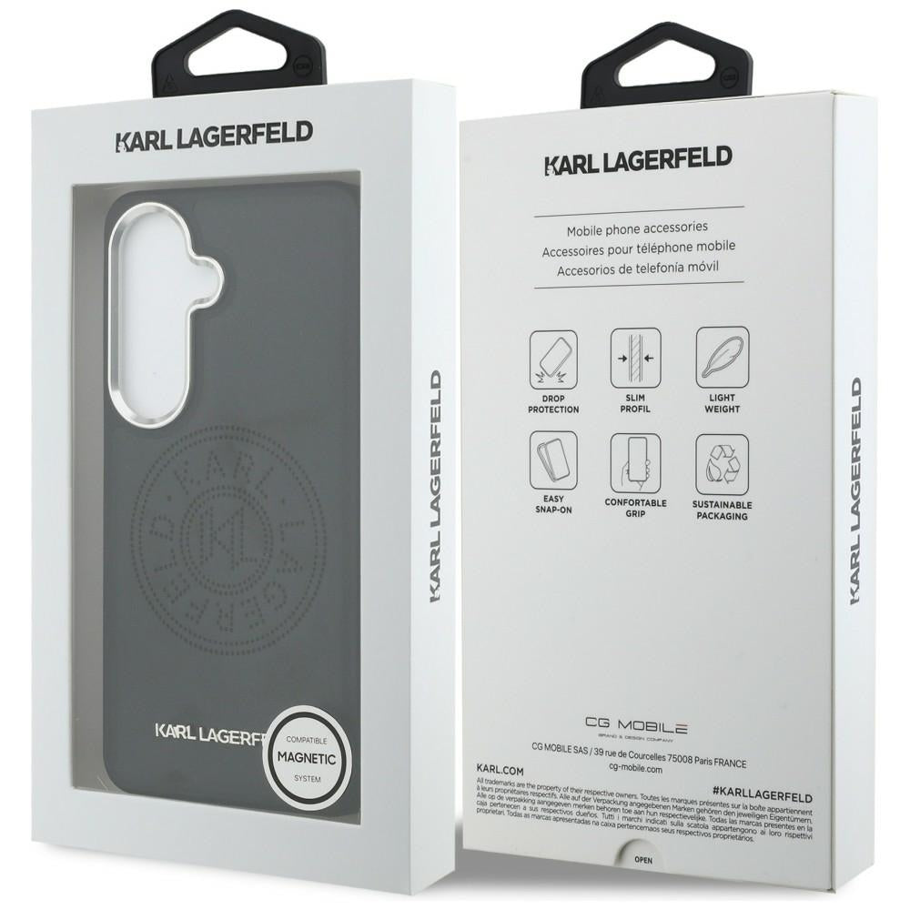 Husa MagSafe pentru Samsung Galaxy S26 Plus S947, Karl Lagerfeld, Karl Round Point Logo, Neagra