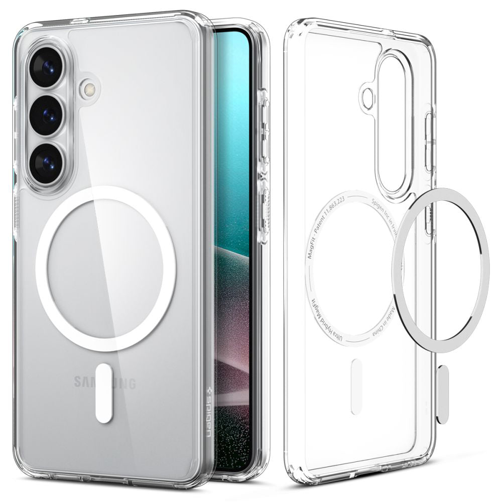 Husa MagSafe pentru Samsung Galaxy S26 Plus S947, Spigen, Ultra Hybrid, Transparenta Alba ACS10709