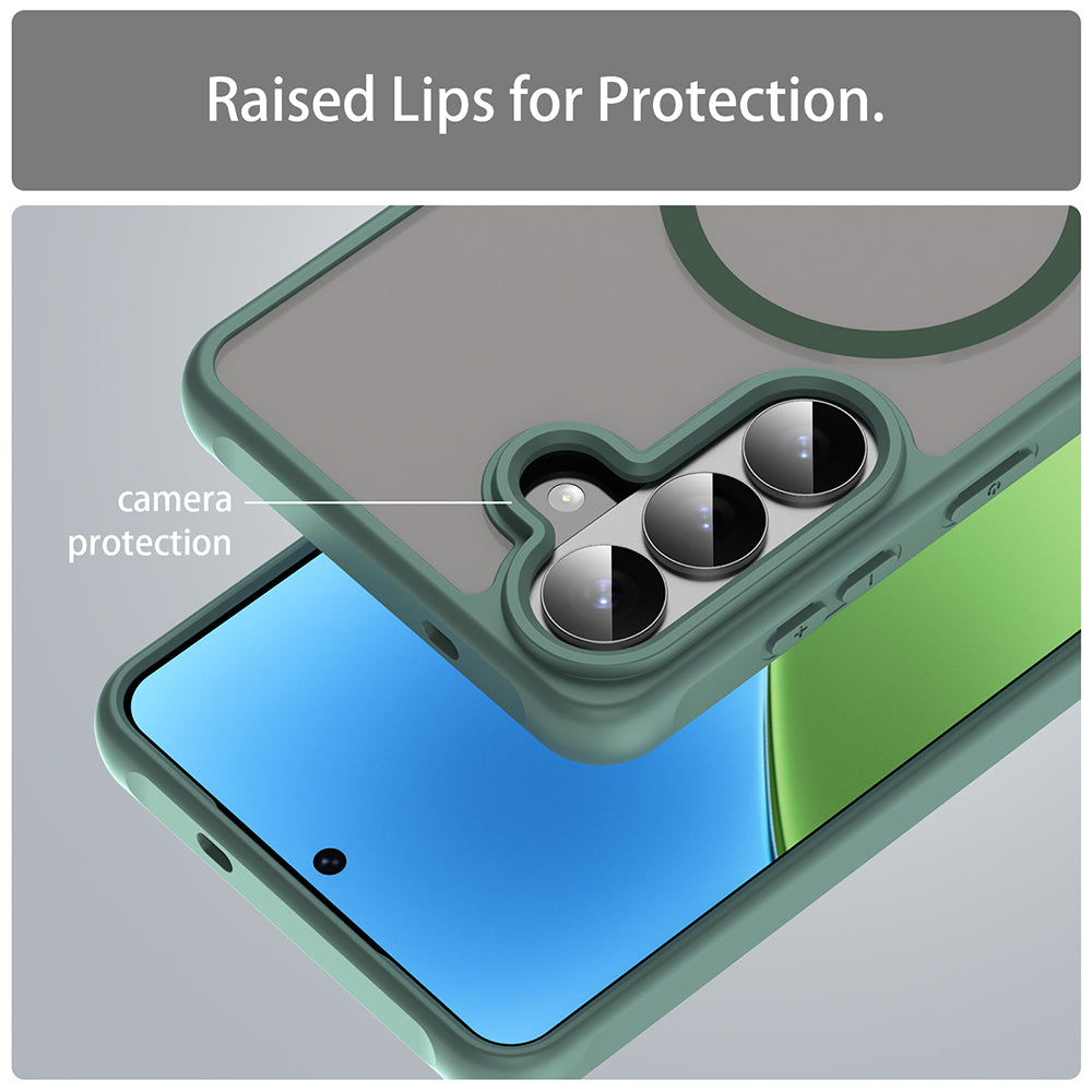 Husa MagSafe pentru Samsung Galaxy S26 Plus, Techsuit, HaloFrost II, Verde