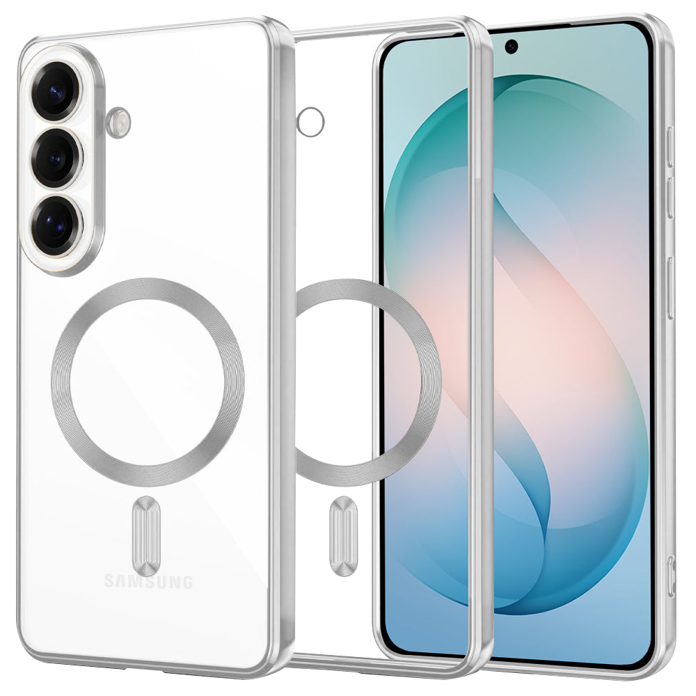 Husa MagSafe pentru Samsung Galaxy S26 Plus, Techsuit, Luxury Crystal, Argintie