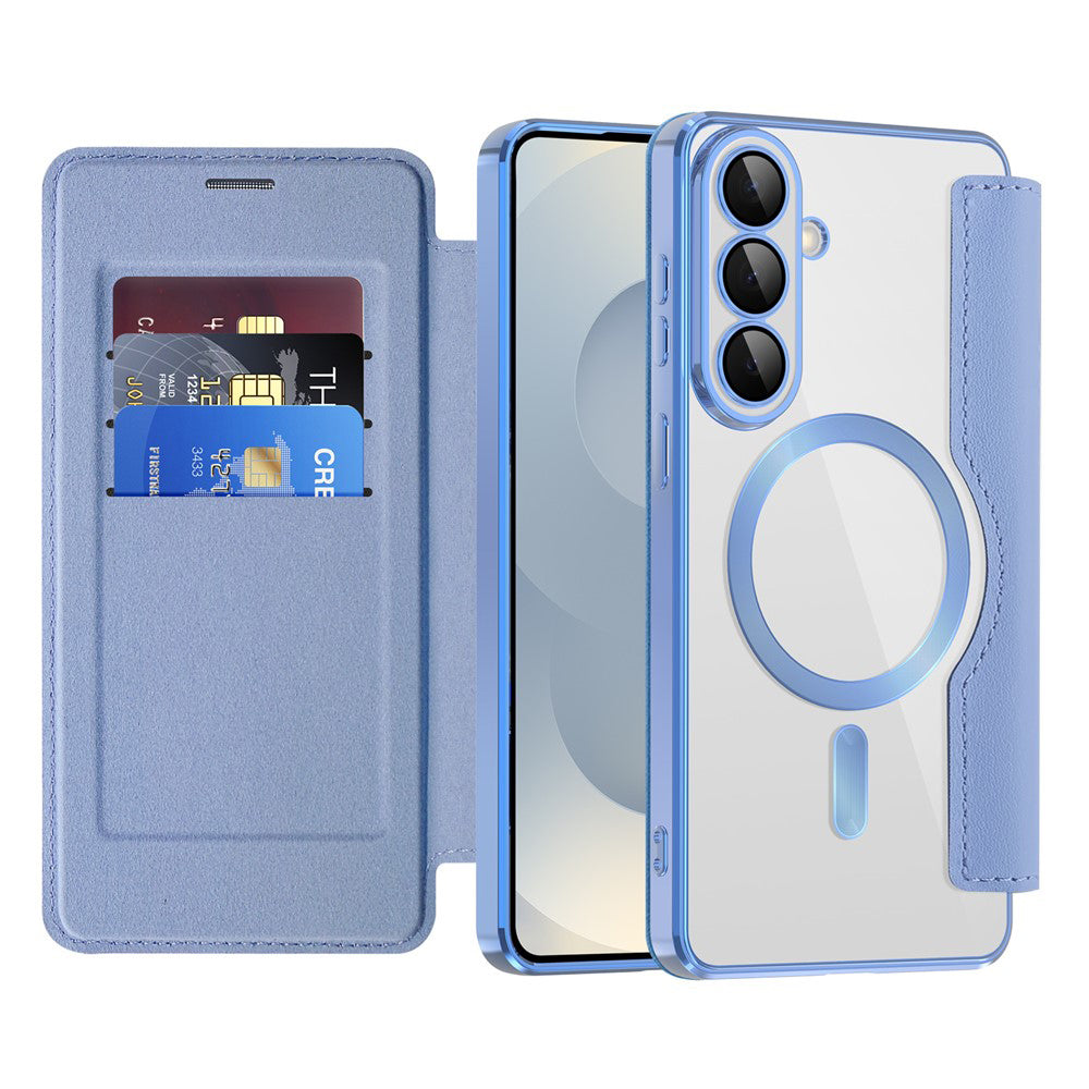 Husa MagSafe pentru Samsung Galaxy S26 Plus S947, Techsuit, SmartMag Book, Bleu