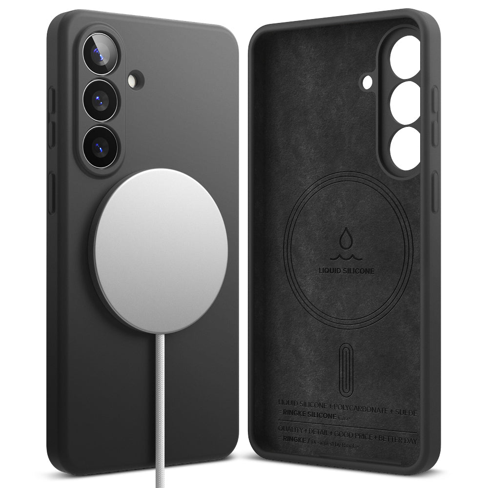 Husa MagSafe pentru Samsung Galaxy S26, Ringke, Silicone, Neagra