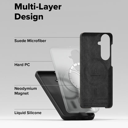 Husa MagSafe pentru Samsung Galaxy S26, Ringke, Silicone, Neagra