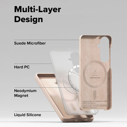 Husa MagSafe pentru Samsung Galaxy S26, Ringke, Silicone, Roz