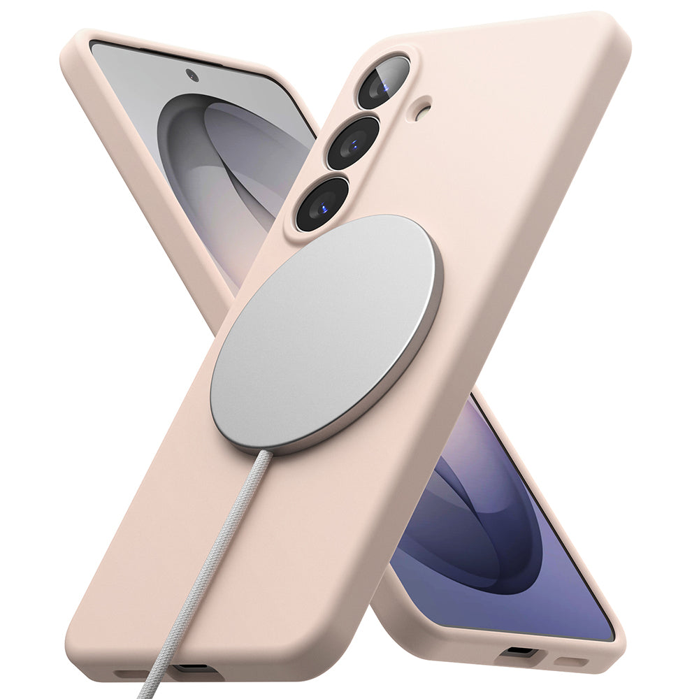 Husa MagSafe pentru Samsung Galaxy S26, Ringke, Silicone, Roz