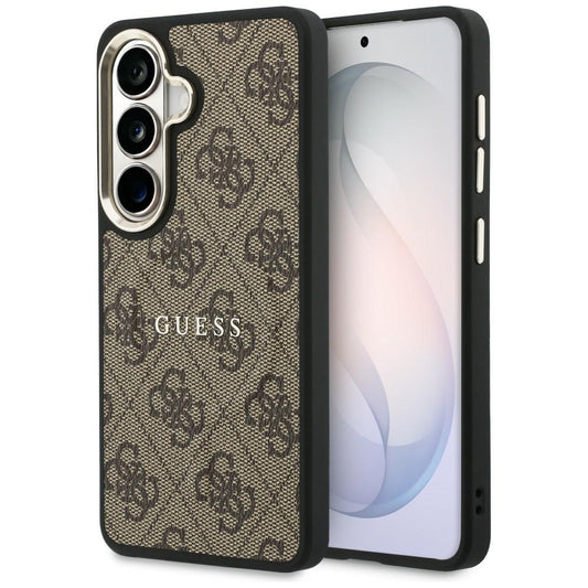 Husa MagSafe pentru Samsung Galaxy S26 S942, Guess, 4G Embossed Ring, Maro