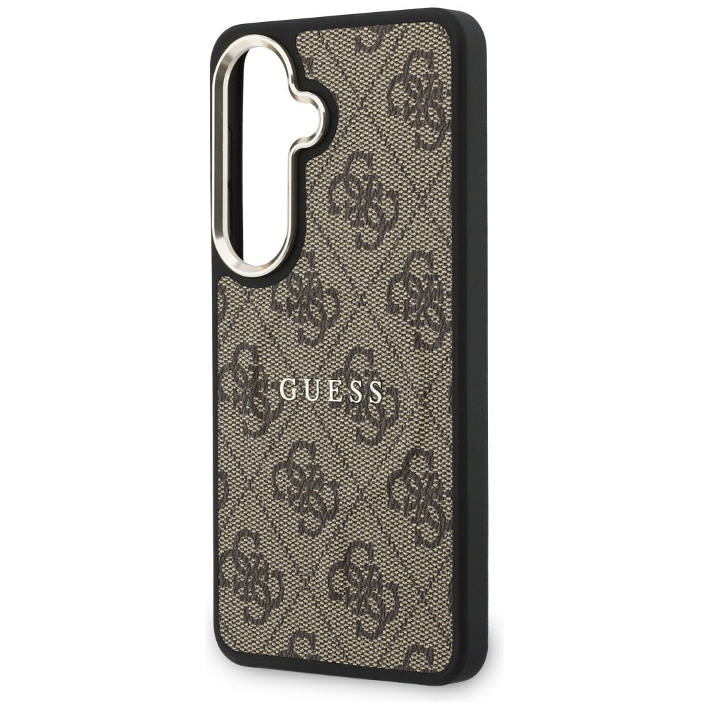Husa MagSafe pentru Samsung Galaxy S26 S942, Guess, 4G Embossed Ring, Maro