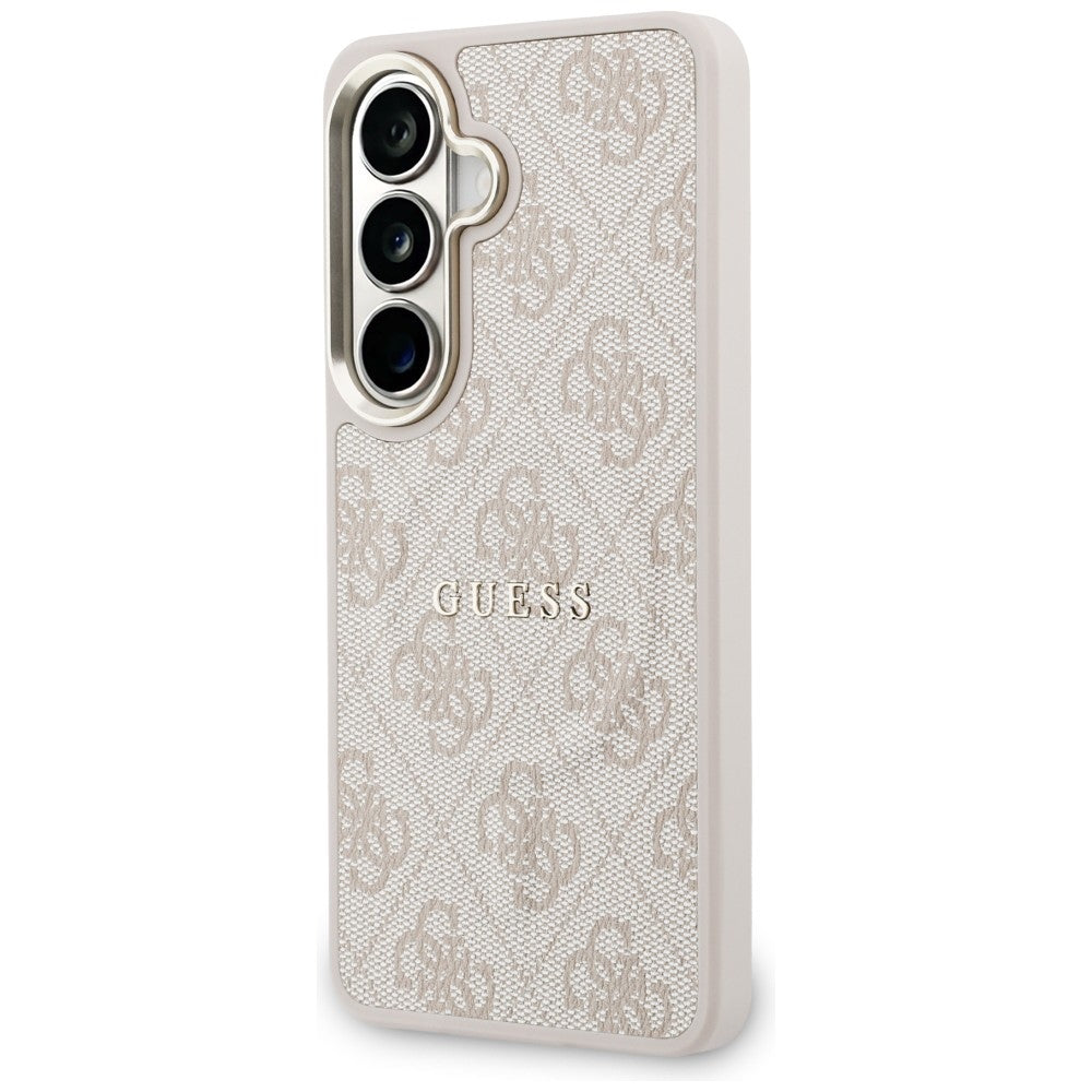 Husa MagSafe pentru Samsung Galaxy S26 S942, Guess, 4G Embossed Ring, Roz Neagra