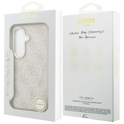 Husa MagSafe pentru Samsung Galaxy S26 S942, Guess, 4G Embossed Ring, Roz
