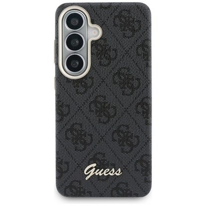 Husa MagSafe pentru Samsung Galaxy S26 S942, Guess, 4G Script Logo, Neagra