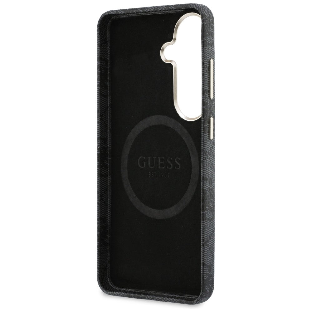 Husa MagSafe pentru Samsung Galaxy S26 S942, Guess, 4G Script Logo, Neagra