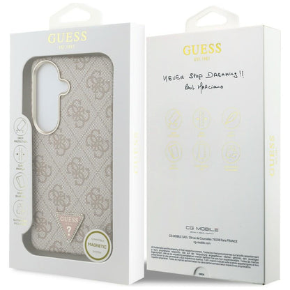 Husa MagSafe pentru Samsung Galaxy S26 S942, Guess, 4G Triangle Logo, Roz