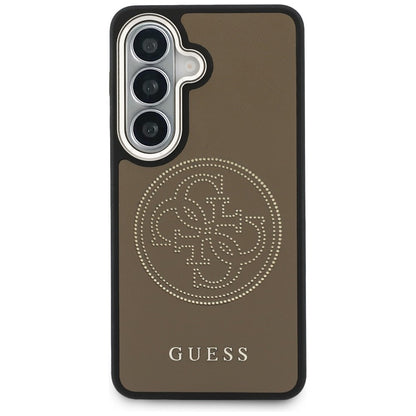 Husa MagSafe pentru Samsung Galaxy S26 S942, Guess, Perforated Logo, Maro