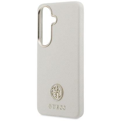 Husa MagSafe pentru Samsung Galaxy S26 S942, Guess, Rhinestone Round Logo, Bej