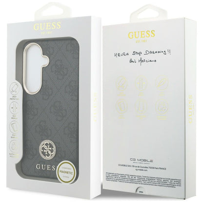Husa MagSafe pentru Samsung Galaxy S26 S942, Guess, Rhinestone Round Logo, Neagra
