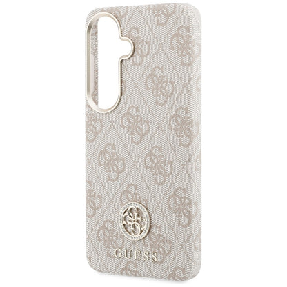 Husa MagSafe pentru Samsung Galaxy S26 S942, Guess, Rhinestone Round Logo, Roz